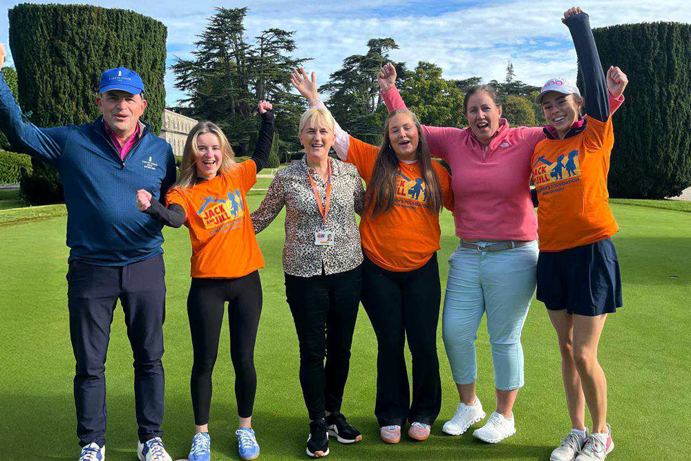 Captain Seamus Lynch, J&J nurse Caroline Thomas at Captains Day in Carton House